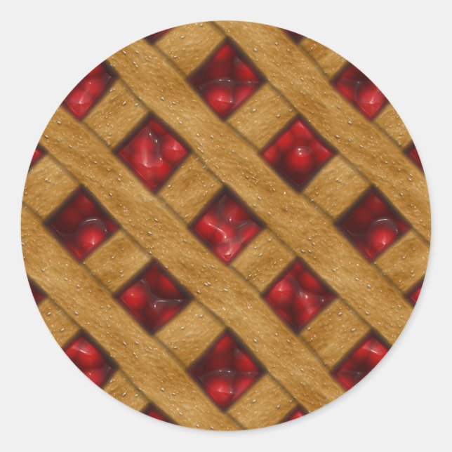 Sticker Rond Motif à tarte rouge cerise pour boulangers (Devant)