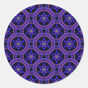 Sticker Rond Motif Abstrait Élégant Bohème Moderne Floral #505