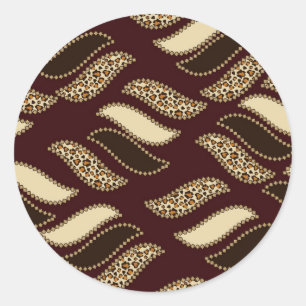 Sticker Rond Motif africain de la peau de guépard