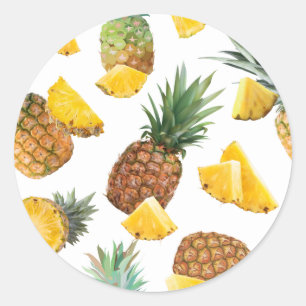 Sticker Rond Motif ananas