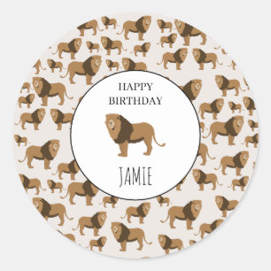 Sticker Rond Motif animal de la jungle personnalisée