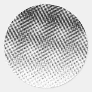 Sticker Rond Motif Artsy noir et blanc Moiré