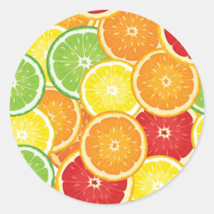 Sticker Rond Motif aux agrumes