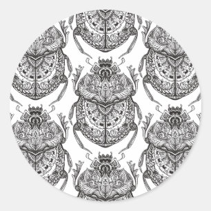 Sticker Rond Motif avec le griffonnage de main