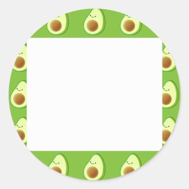 Sticker Rond Motif Avocado personnalisé (Devant)