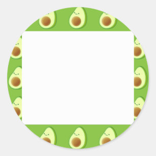 Sticker Rond Motif Avocado personnalisé