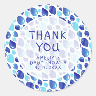 Sticker Rond Motif Bleu  bébé Baby shower garçon