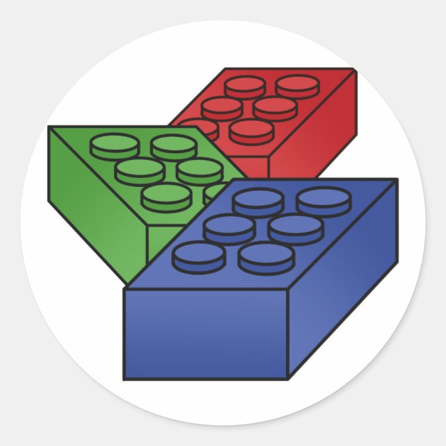 Sticker Rond Motif - Blocs de bâtiment lumineux (Devant)