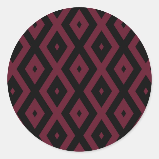 Sticker Rond Motif bourguignon et diamant noir (Devant)