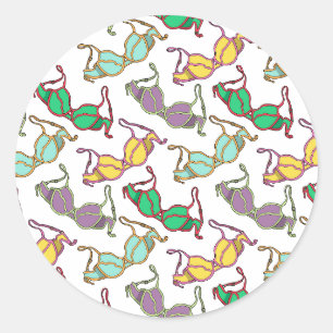 Sticker Rond Motif Bra multicolore