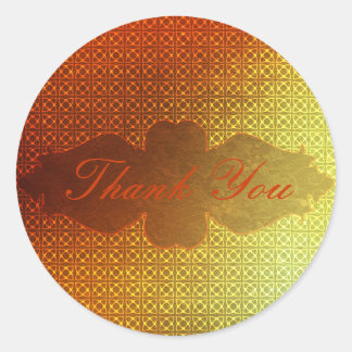 Sticker Rond Motif celte contemporain orange