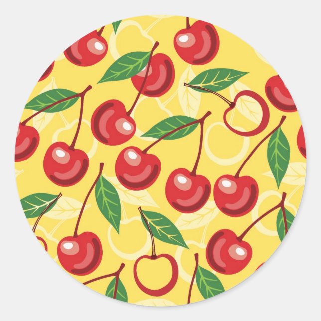 Sticker Rond Motif cerise (Devant)