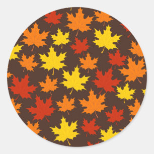 Sticker Rond Motif coloré de l'automne