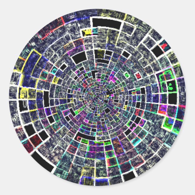 Sticker Rond Motif coloré inhabituel (Devant)