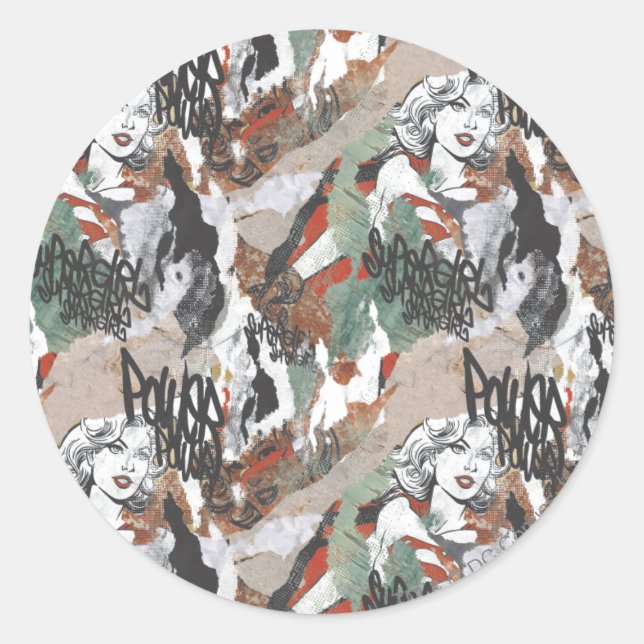 Sticker Rond Motif comique 6 de câpres de Supergirl (Devant)