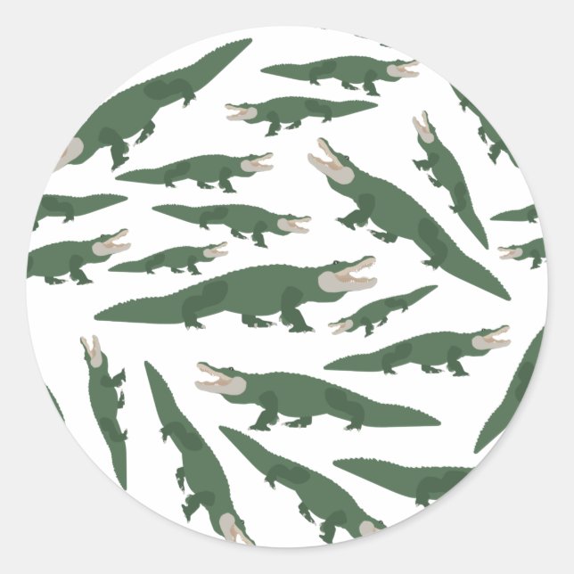 Sticker Rond Motif crocodile de l'alligator mignon (Devant)