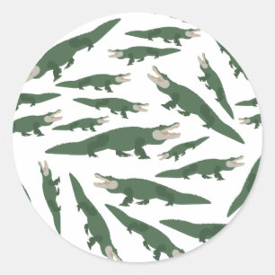 Sticker Rond Motif crocodile de l'alligator mignon