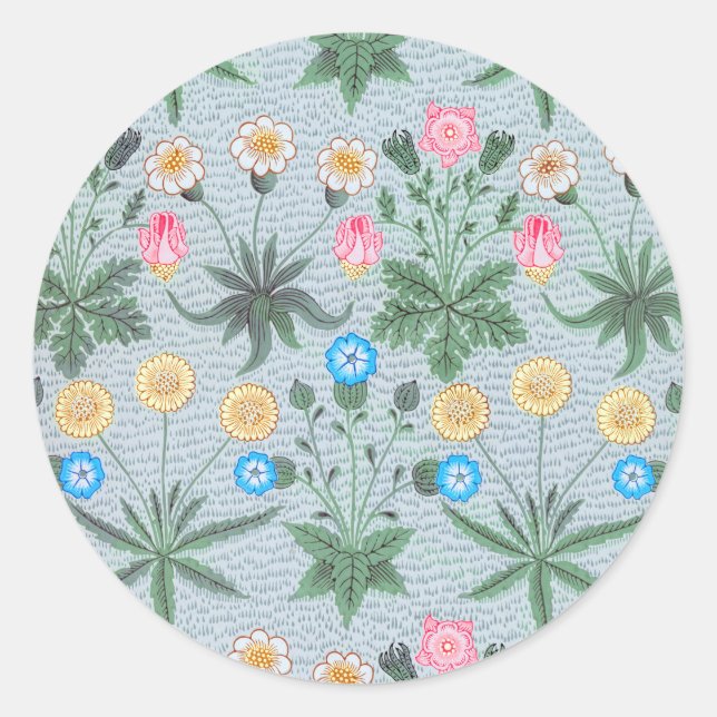 Sticker Rond Motif Daisy par William Morris (Devant)