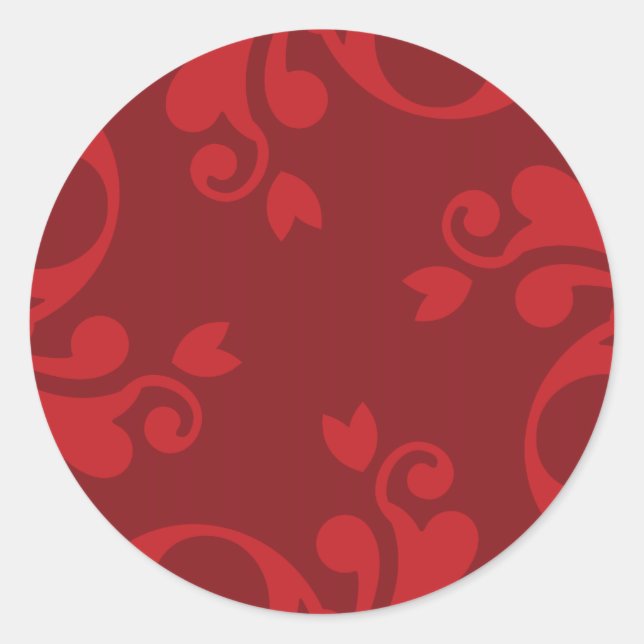 Sticker Rond Motif Damas, Damas rouge, Damas français (Devant)
