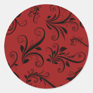 Sticker Rond Motif Damas, Damas rouge, Damas français