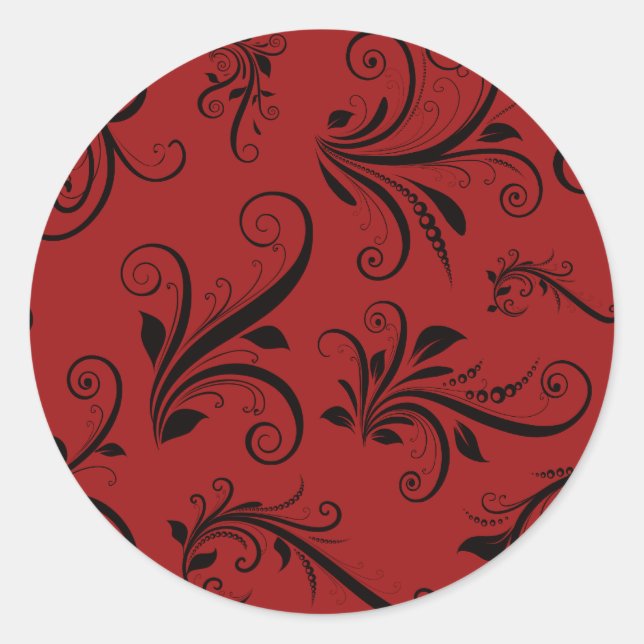 Sticker Rond Motif Damas, Damas rouge, Damas français (Devant)