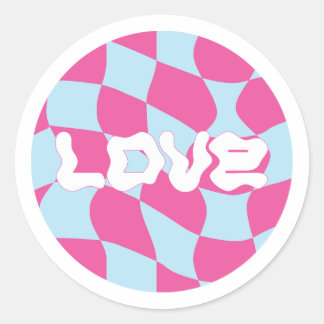 Sticker Rond Motif d'amour rose Y2K