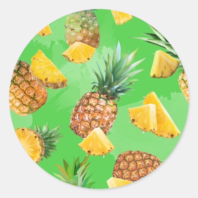 Sticker Rond Motif d'ananas 6 (Devant)