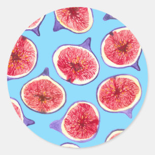 Sticker Rond Motif d'aquarelle des tranches de fibres
