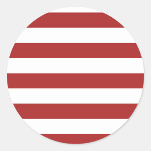 Sticker Rond Motif de base des bandes rouge et blanche