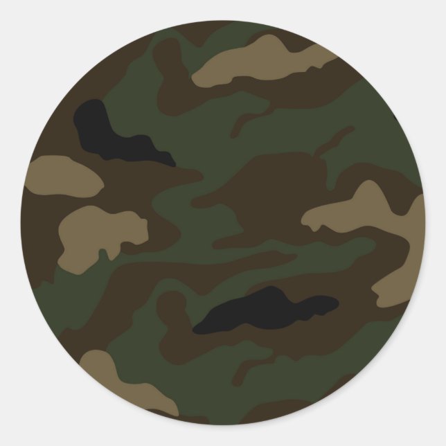 Sticker Rond motif de camouflage militaire (Devant)