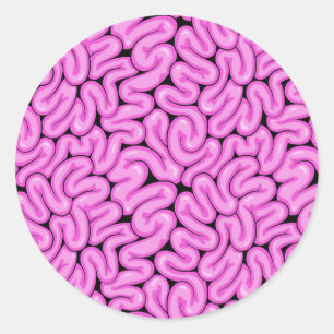 Sticker Rond Motif de cerveau Zombie