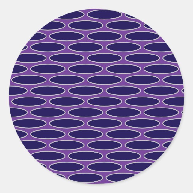 Sticker Rond Motif de chaîne violet ovale (Devant)