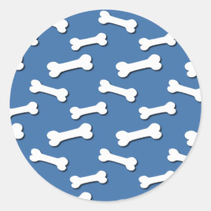 Sticker Rond Motif de chiens Blue Arrière - plan V05