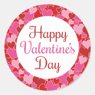 Sticker rond Motif de coeur