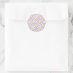 Sticker Rond Motif de coquille de couleur pastel