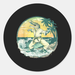 Sticker Rond Motif de crocodile de karaté Taekwondo Jiu-Jitsu M