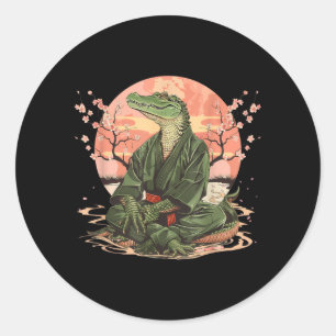 Sticker Rond Motif de crocodile de karaté Taekwondo Jiu-Jitsu M