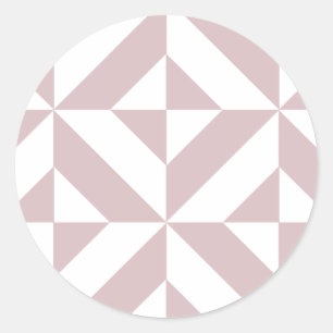 Sticker Rond Motif de cube géométrique Mauve