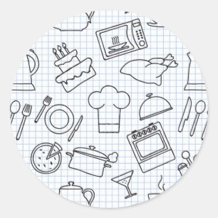 Sticker Rond Motif de cuisine 4