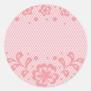 Sticker Rond Motif de dentelle, cru 3 de fleur