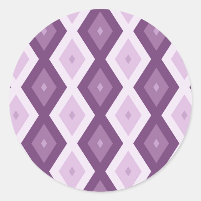Sticker Rond Motif de diamant violet (Devant)