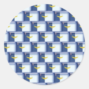 Sticker Rond motif de drapeau de 3D Açores