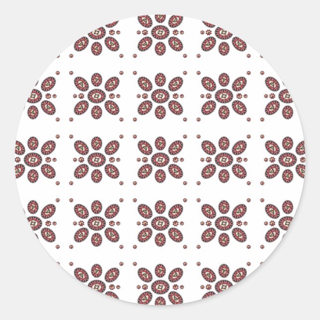 Sticker Rond Motif de fleurs Mandala (Devant)