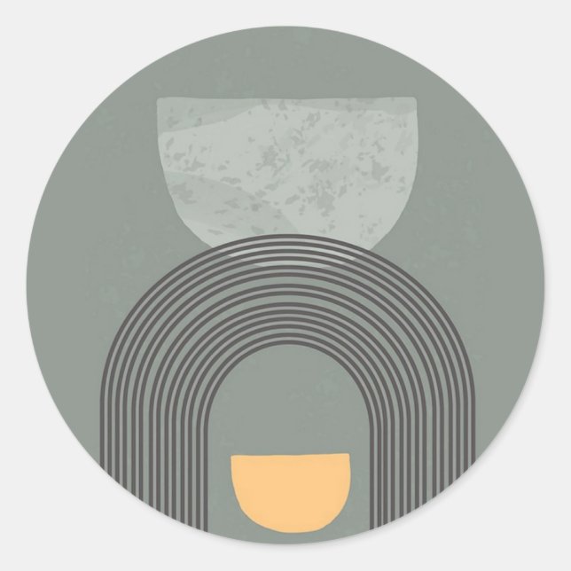 Sticker Rond motif de formes Abstraites de Bohême (Devant)