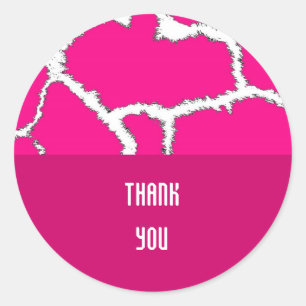 Sticker Rond Motif de fourrure Giraffe rose
