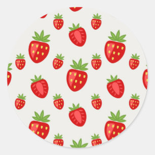 Sticker Rond Motif de fraises