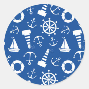 Sticker Rond Motif de la mer bleue
