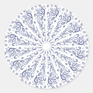 Sticker Rond Motif de mandala bleu