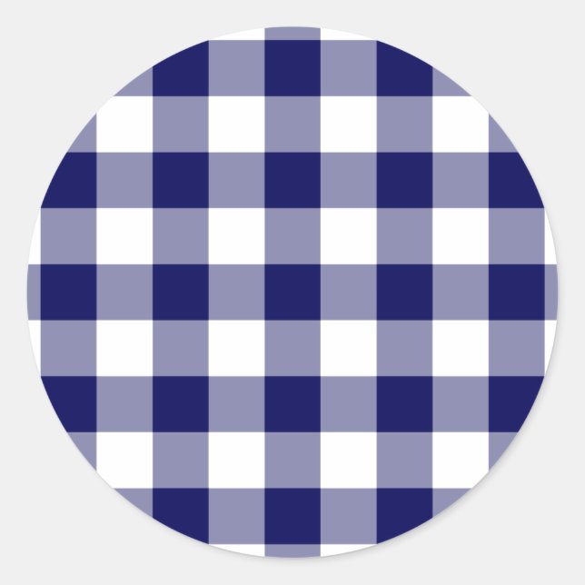 Sticker Rond Motif de marine et de En vichy blanc (Devant)
