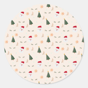 Sticker Rond Motif de Noël minimaliste mou